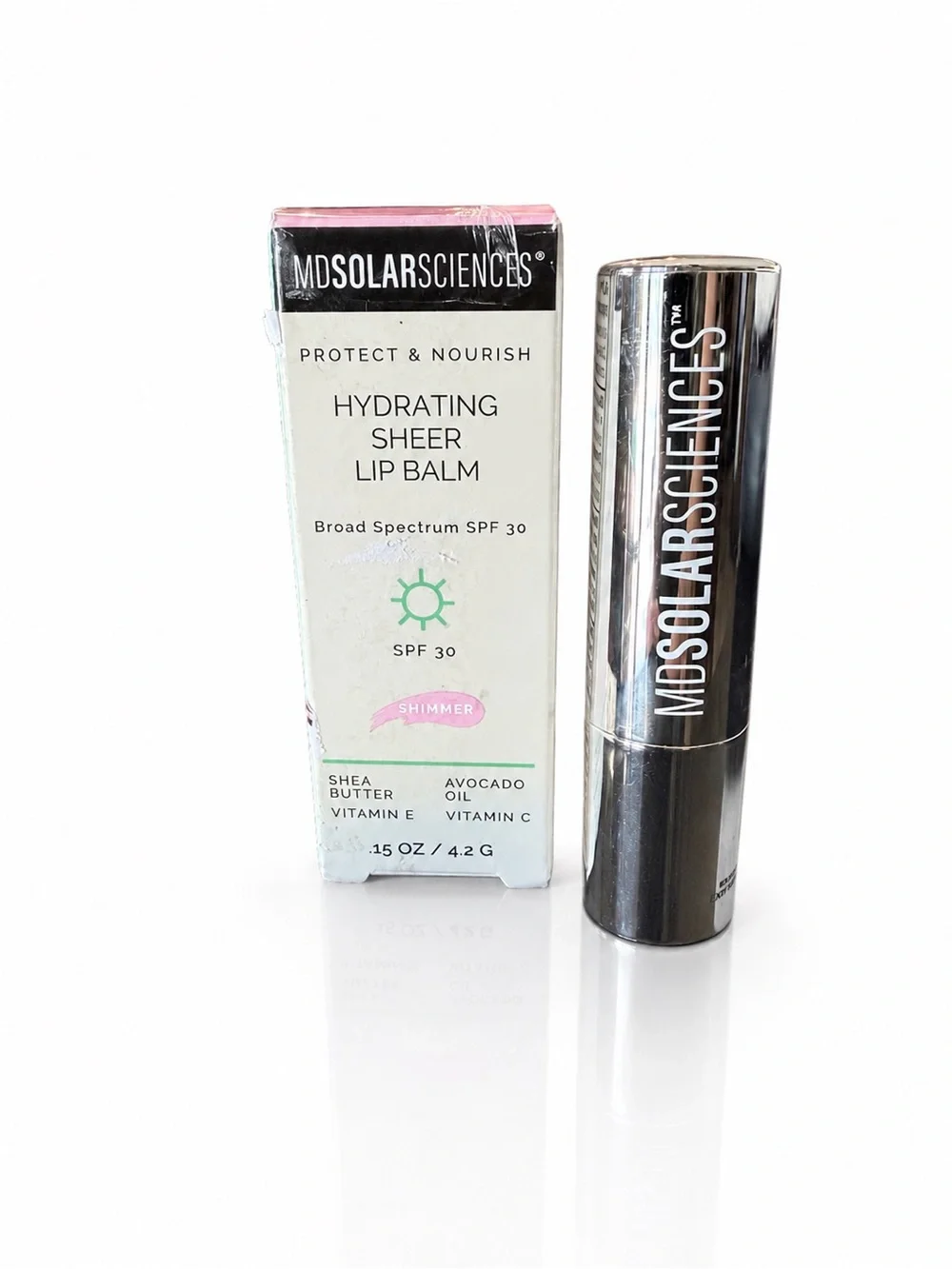 MD Solar Sciences Hydrating Sheer Lip Balm SPF 30 – Shimmer | NIB